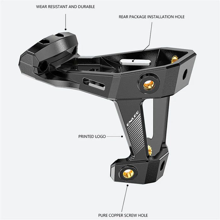 ENLEE R70 Bike Saddle Bottle Cage Holder Bicycle Seat Bottle Cage Mount Extension Bracket - Black - 2