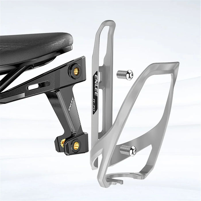 ENLEE R70 Bike Saddle Bottle Cage Holder Bicycle Seat Bottle Cage Mount Extension Bracket - Black - 4