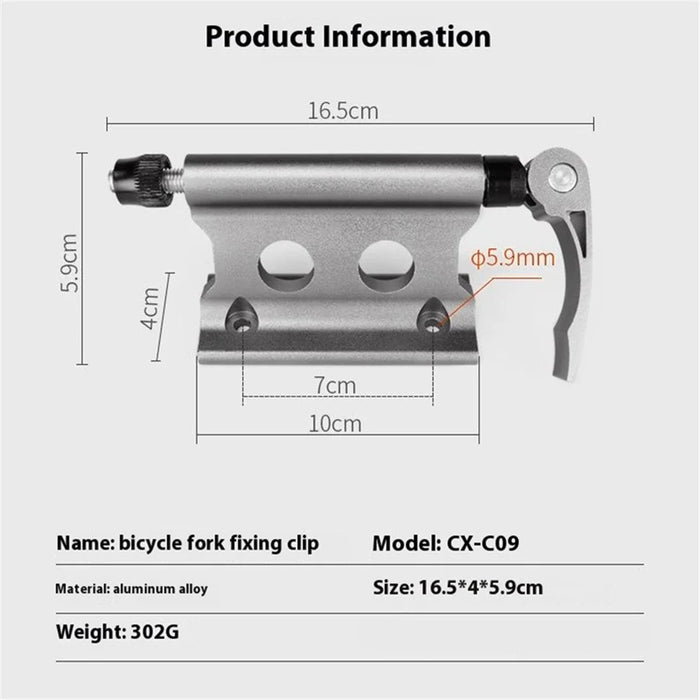 Aluminum Alloy Bicycle Holder Wall Mount Hanging Hook, Load Bearing Capacity: 60kg - Black - 7