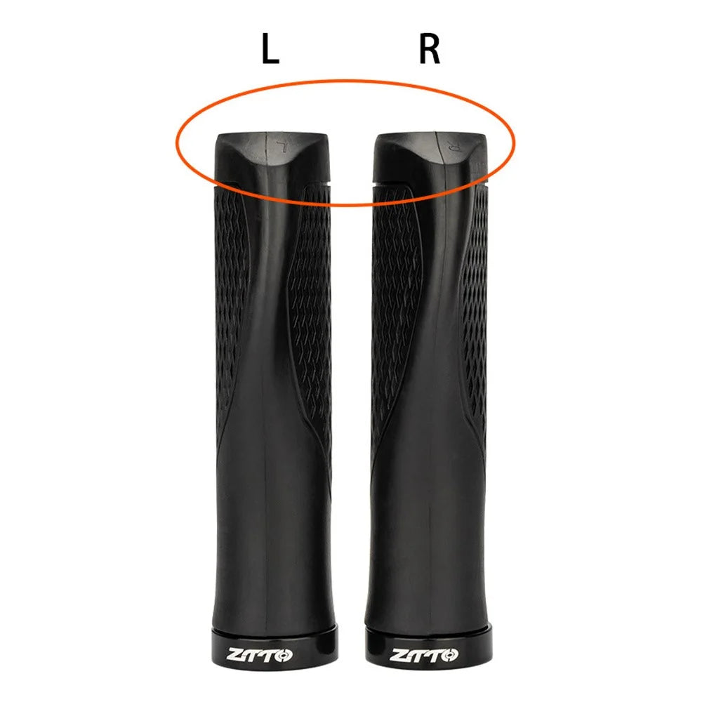 ZTTO AG32 Shock-Absorbing Bicycle Handlebar Grips Rubber Anti-Slip Bike Handle Cover - Black - 2