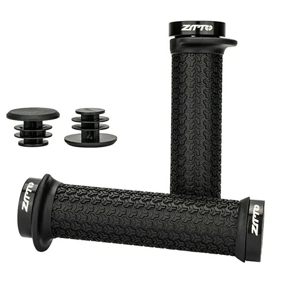ZTTO AG34 1 Pair Non-Slip Rubber Bike Handlebar Grips Bicycle Handle Cover - Black - 1