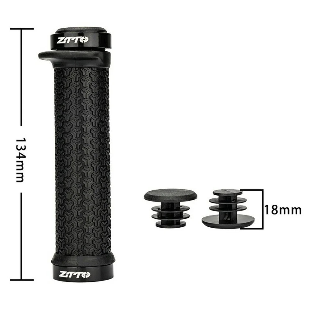 ZTTO AG34 1 Pair Non-Slip Rubber Bike Handlebar Grips Bicycle Handle Cover - Black - 6