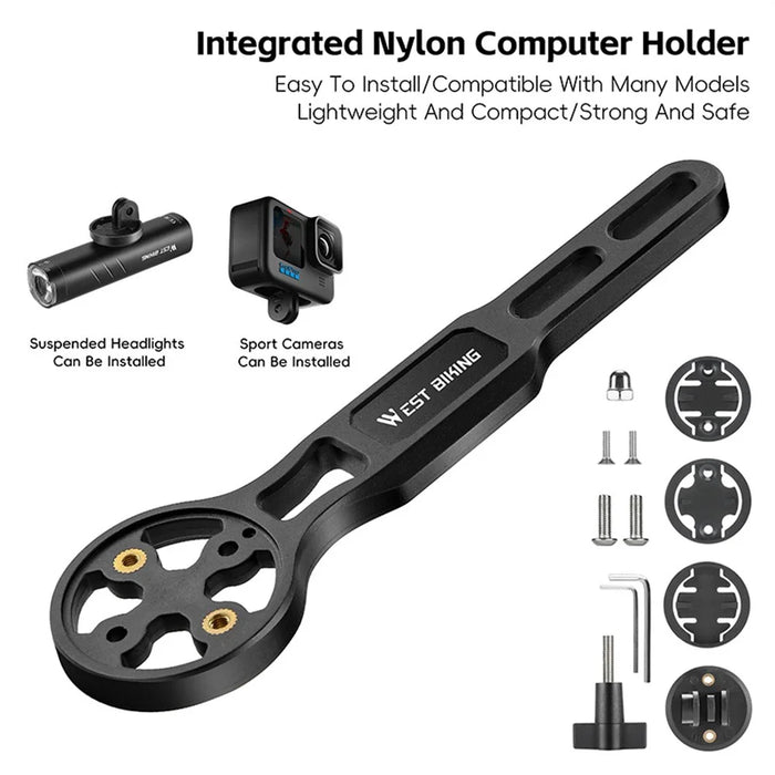WEST BIKING YP0719405 Bicycle Computer Extension Bracket Bike Integrated Handlebar Speedometer Headlight Holder - 2