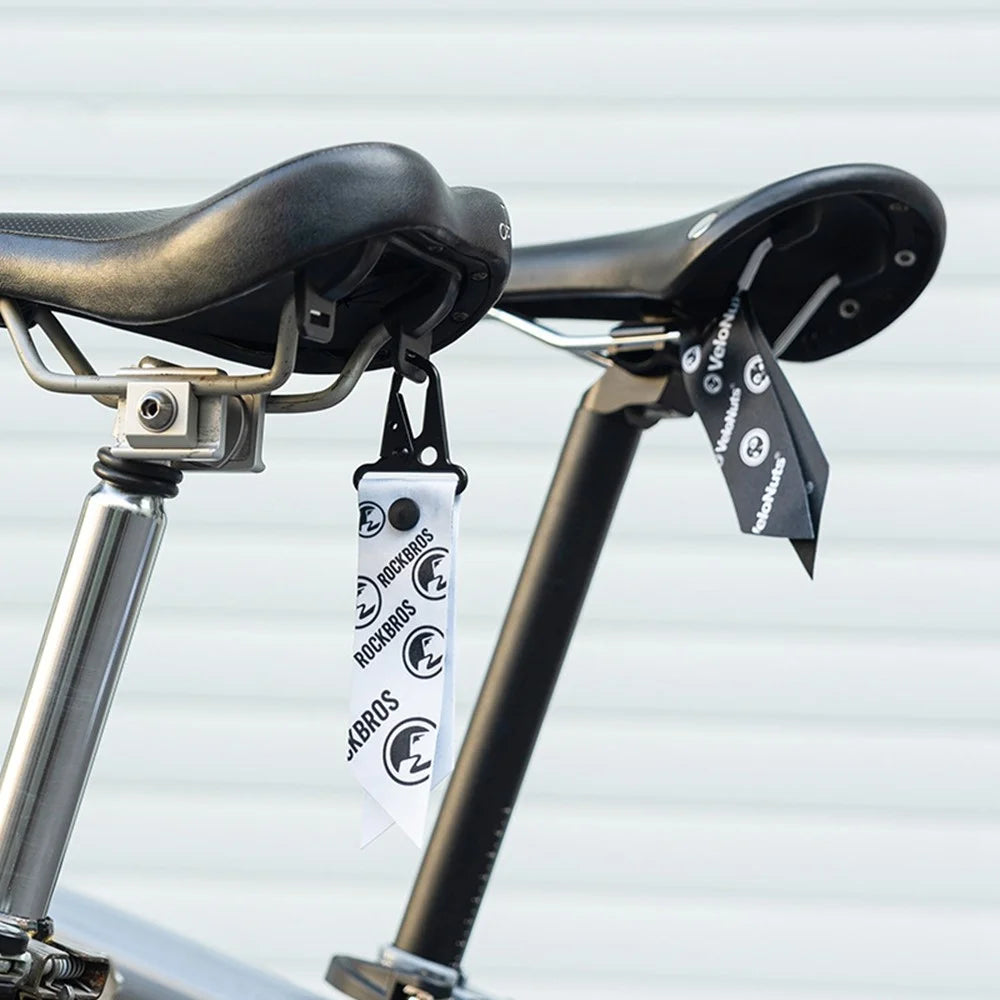 ROCKBROS E004 Bike Saddle Keychain Ribbon Mountain Road Bicycle Rear Seat Warning Strip - White 1 - 2