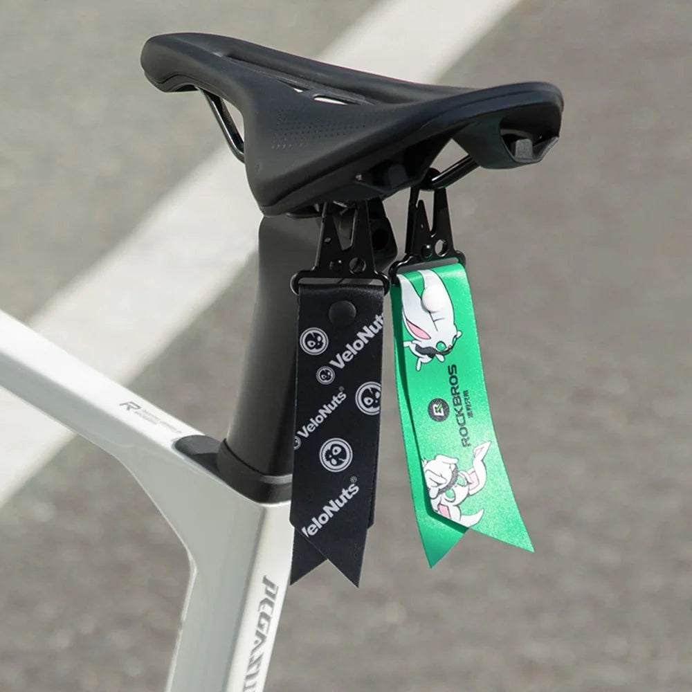 ROCKBROS E004 Bike Saddle Keychain Ribbon Mountain Road Bicycle Rear Seat Warning Strip - White 1 - 4