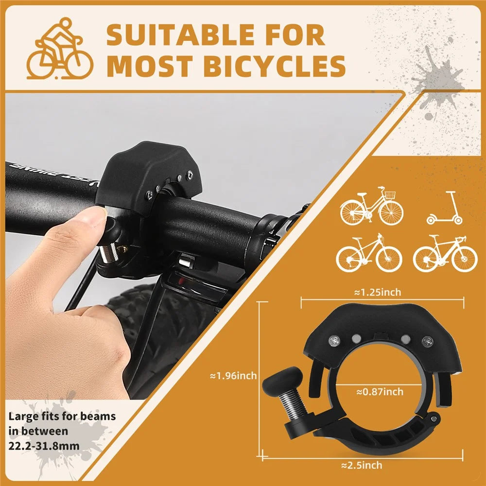 WEST BIKING Mountain Road Bike Bell Aluminum Alloy Loud Crisp Bicycle Warning Ring - Black - 5