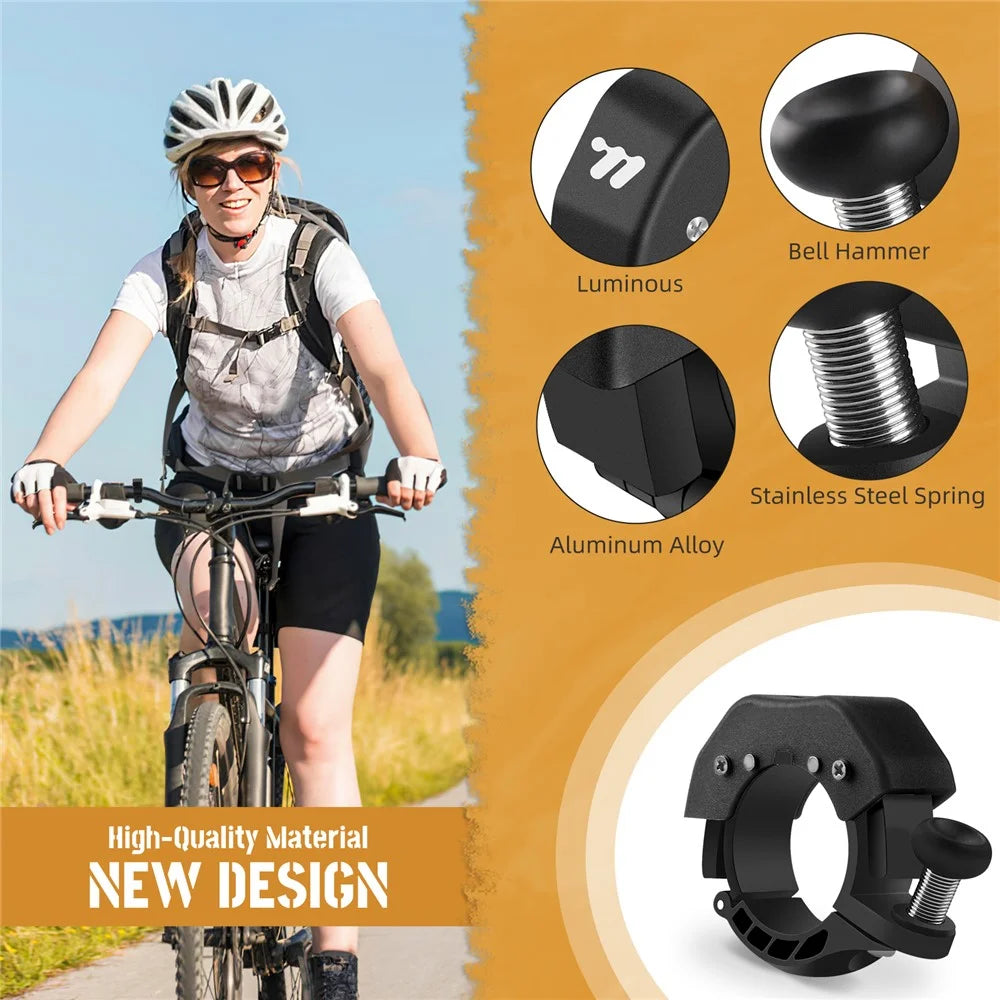 WEST BIKING Mountain Road Bike Bell Aluminum Alloy Loud Crisp Bicycle Warning Ring - Black - 6