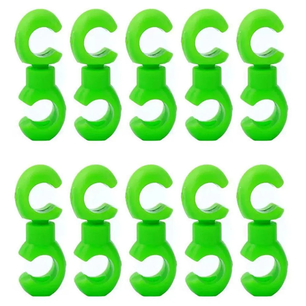 08DI0003 10Pcs Bike Cable Clips Bicycle Brake Cable Clips Rotating S Shape Hook MTB Brake Gear Housing Fixing Holder - Green - 1