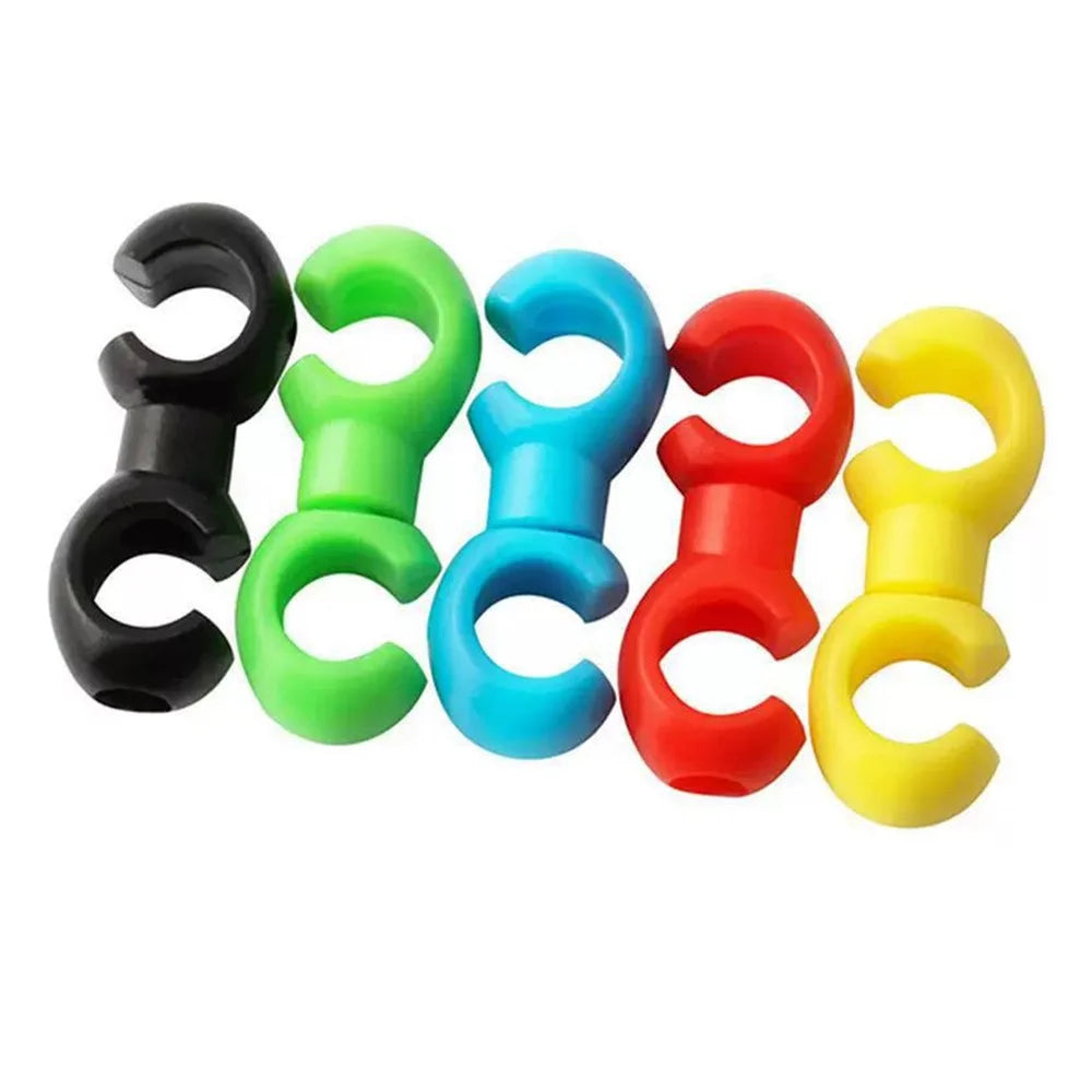 08DI0003 10Pcs Bike Cable Clips Bicycle Brake Cable Clips Rotating S Shape Hook MTB Brake Gear Housing Fixing Holder - Green - 5