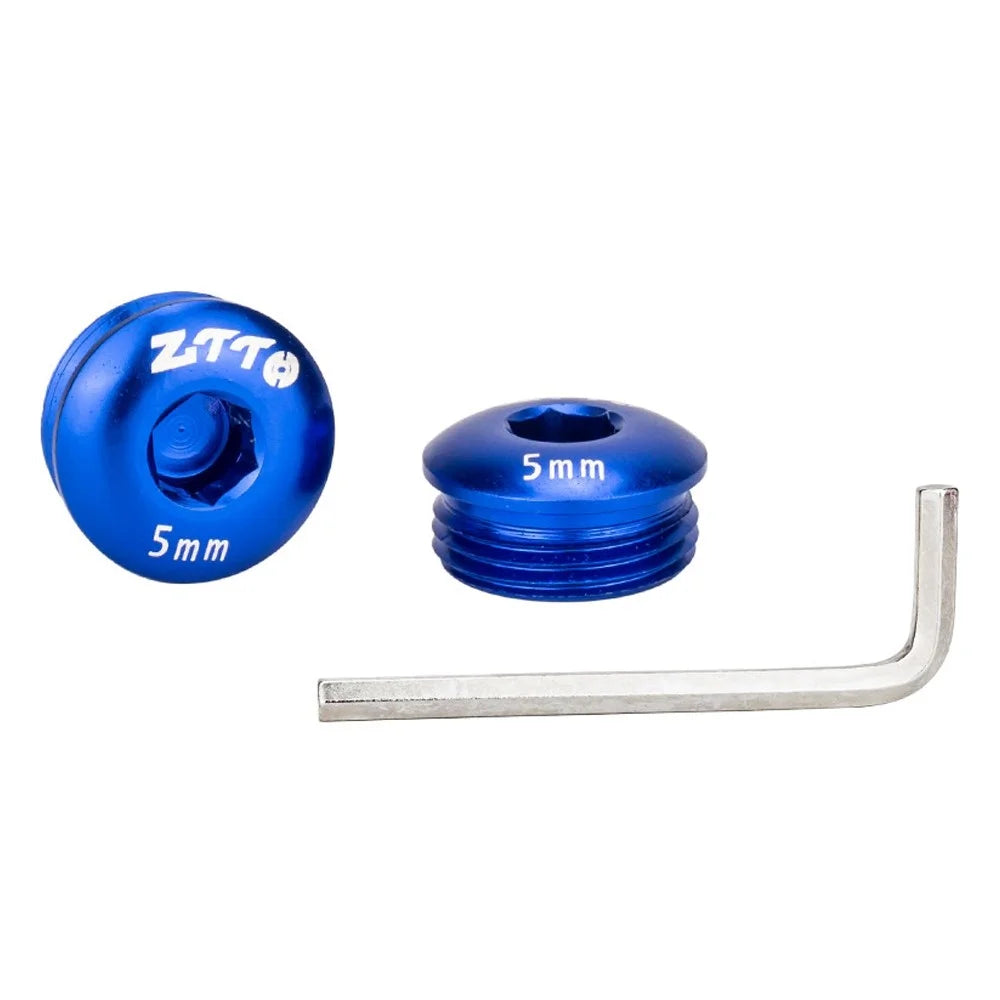 ZTTO Aluminum Alloy Pedal Dust Caps M14 x 5mm Locking Screws Bike Accessories Repair Parts - Blue - 1