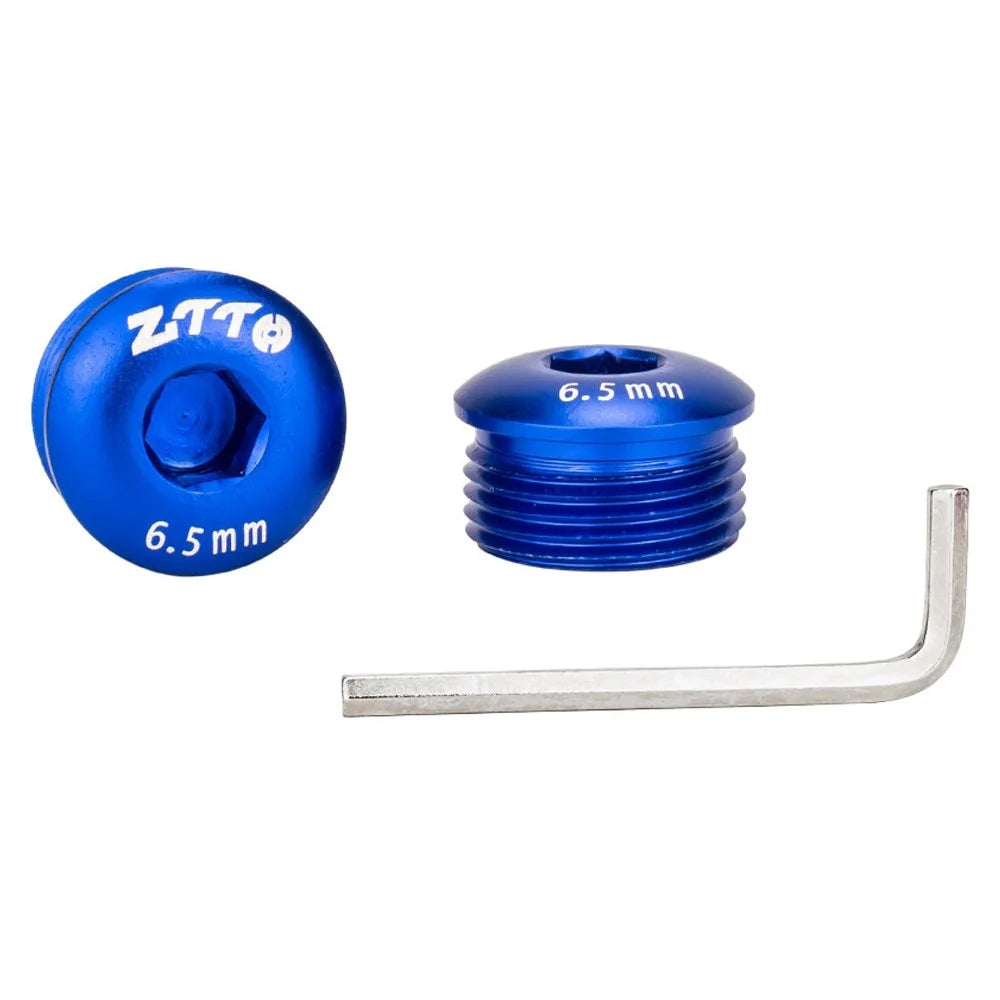ZTTO Aluminum Alloy Pedal Dust Caps M14 x 6.5mm Locking Screws Bike Accessories Repair Parts - Blue - 1