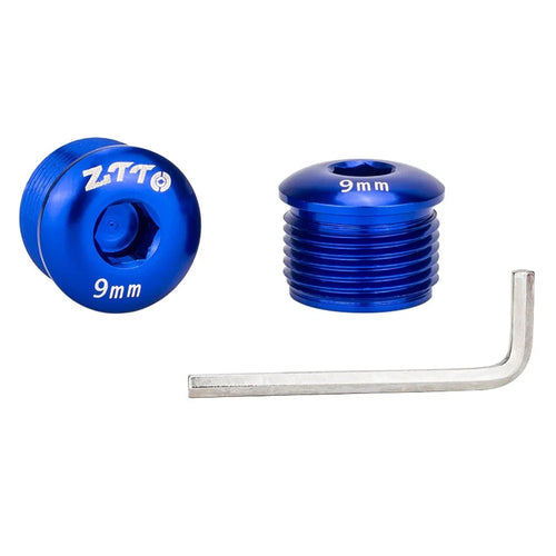 ZTTO Aluminum Alloy Pedal Dust Caps M14 x 9mm Locking Screws Bike Accessories Repair Parts - Blue - 1