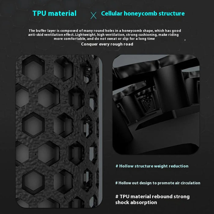 WEST BIKING YP0804081 3D Printed Bicycle Handlebar Grips Anti Slip Shock Absorbing Mountain Bike Handle Bar - Black - 7