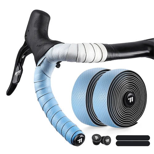 WEST BIKING YP0804082 1 Pair Road Bike Handlebar Tape Wear-Resistant Anti-Slip PU Wrapping Strap - Gradient Blue - 1
