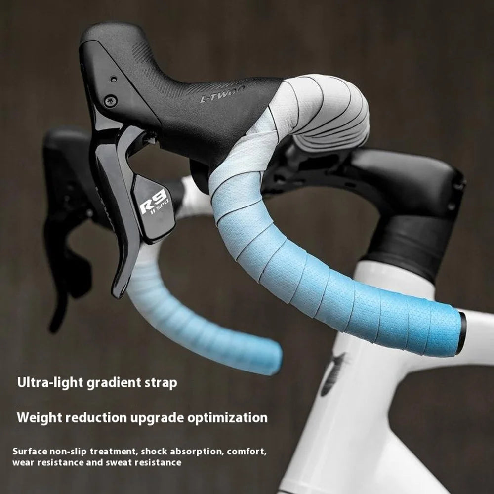 WEST BIKING YP0804082 1 Pair Road Bike Handlebar Tape Wear-Resistant Anti-Slip PU Wrapping Strap - Gradient Blue - 2