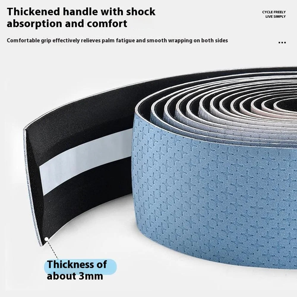 WEST BIKING YP0804082 1 Pair Road Bike Handlebar Tape Wear-Resistant Anti-Slip PU Wrapping Strap - Gradient Blue - 3