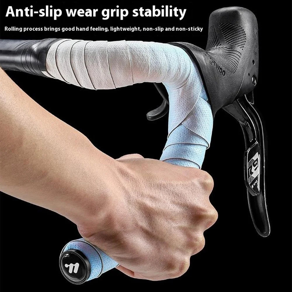 WEST BIKING YP0804082 1 Pair Road Bike Handlebar Tape Wear-Resistant Anti-Slip PU Wrapping Strap - Gradient Blue - 4