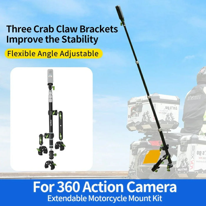 LANPARTE PMH-C3 Motorcycle Sports Camera Mount Kit Aluminum Alloy Telescopic Riding Camera Bracket - 2