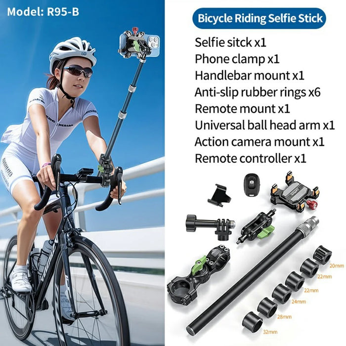 LANPARTE R95-B Aluminum Alloy Telescopic Selfie Stick Smartphone Action Camera Monopod with Remote Control - 7