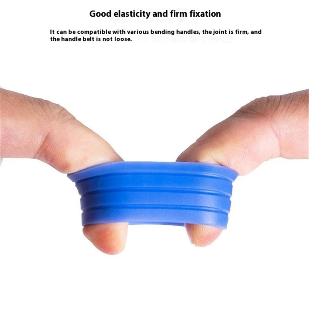 08DK0018 1 Pair Silicone Bike Handlebar Tape Fixing Loops Reusable Tape Fixed Rings Fasten Tool - Red - 4