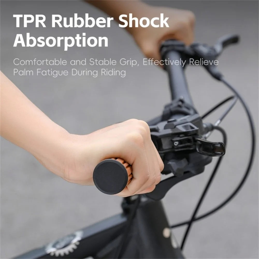 WEST BIKING YP0804089 1 Pair Anti Slip Mountain Bike Handlebar Grips Shock Absorbing Bicycle Grips - Black - 7