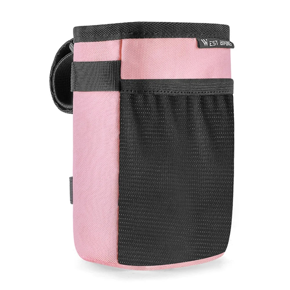 WEST BIKING YP0707411 Bicycle Cycling Water Bottle Bag Bike Handlebar Front Insulated Pouch - Pink - 2