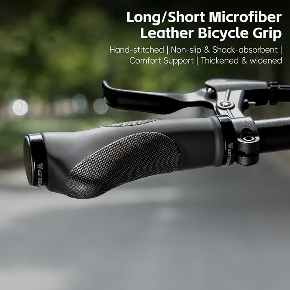 WEST BIKING YP0804088 1 Pair Mountain Bike Handlebar Grips Short + Long Gear Shifters Rubber Grip - Black - 7