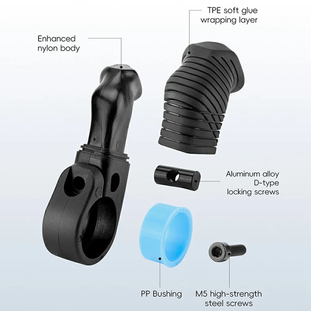 WEST BIKING YP0804087 Mountain Bike Thumb Grips Ergonomic Bike Grip Handle Extension Handlebar - Black - 2
