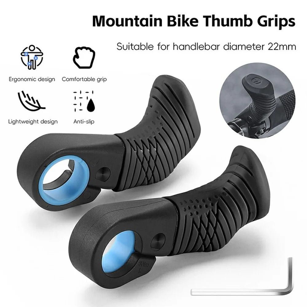 WEST BIKING YP0804087 Mountain Bike Thumb Grips Ergonomic Bike Grip Handle Extension Handlebar - Black - 3