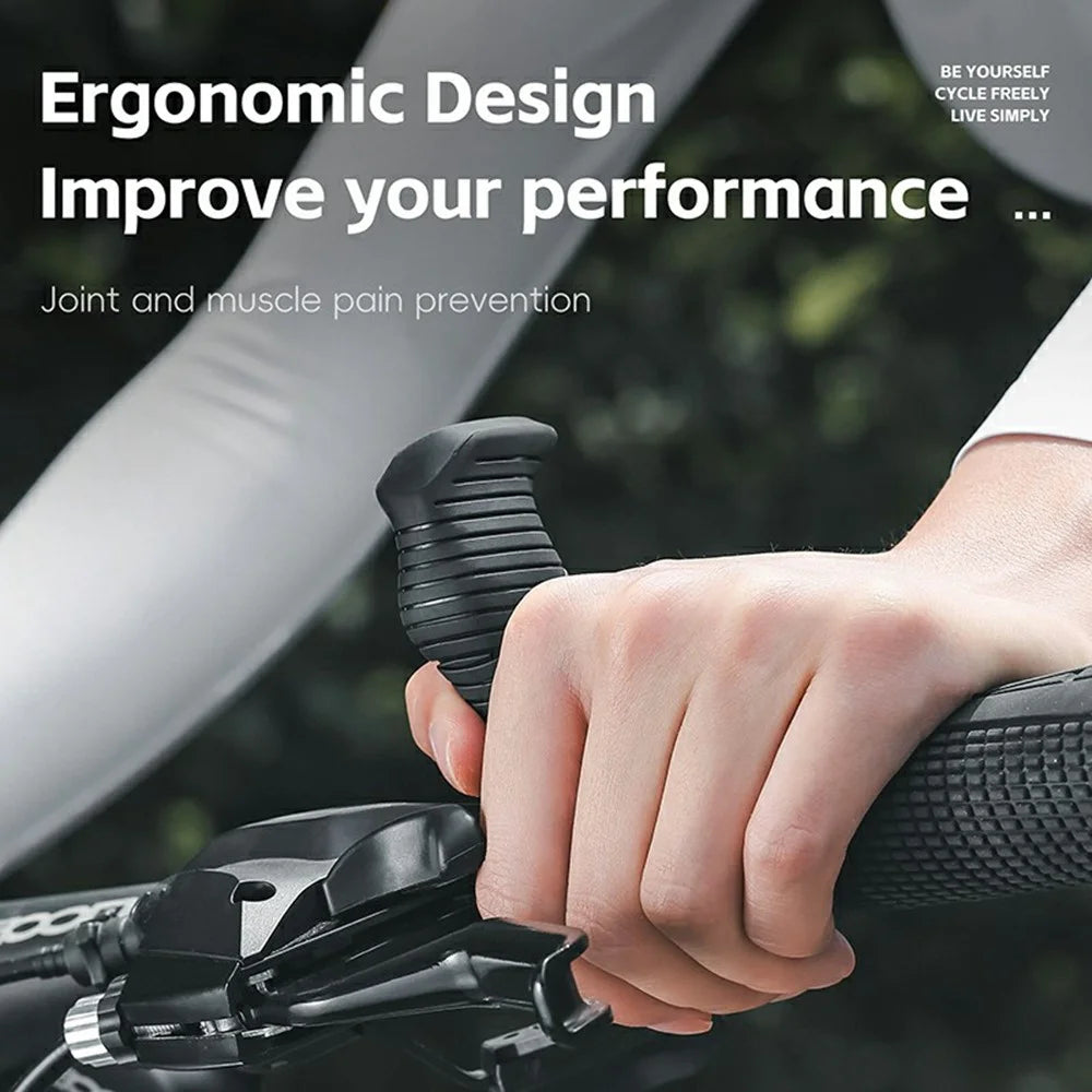 WEST BIKING YP0804087 Mountain Bike Thumb Grips Ergonomic Bike Grip Handle Extension Handlebar - Black - 5