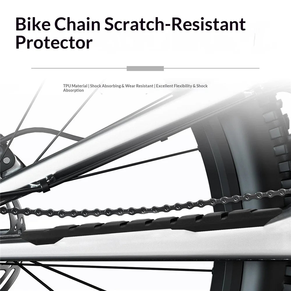 ENLEE TPU-01 Bike Chain Stay Protector / Frame Guard Anti-Scratch Shock Absorption for Road / Mountain Bikes - Black - 2