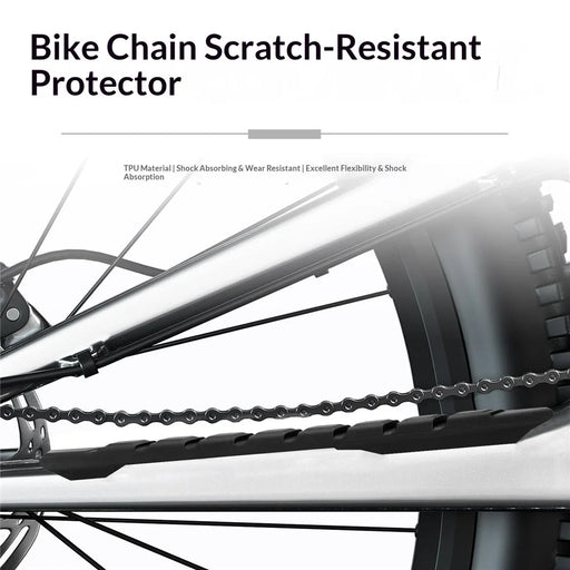 ENLEE TPU-01 Bike Chain Stay Protector / Frame Guard Anti-Scratch Shock Absorption for Road / Mountain Bikes - Black - 2