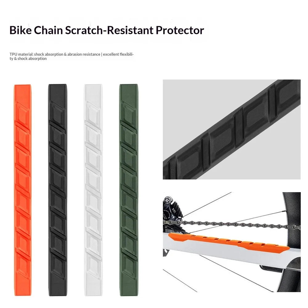 ENLEE TPU-01 Bike Chain Stay Protector / Frame Guard Anti-Scratch Shock Absorption for Road / Mountain Bikes - Black - 5