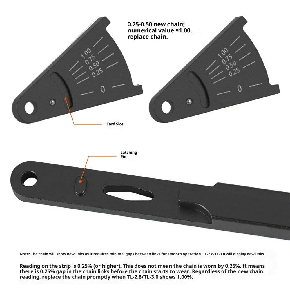 ENLEE EN-2.8 Standard Bicycle Chain Gauge Wear Indicator Road Mountain Bike Chain Stretch Testing Tool - Black - 3