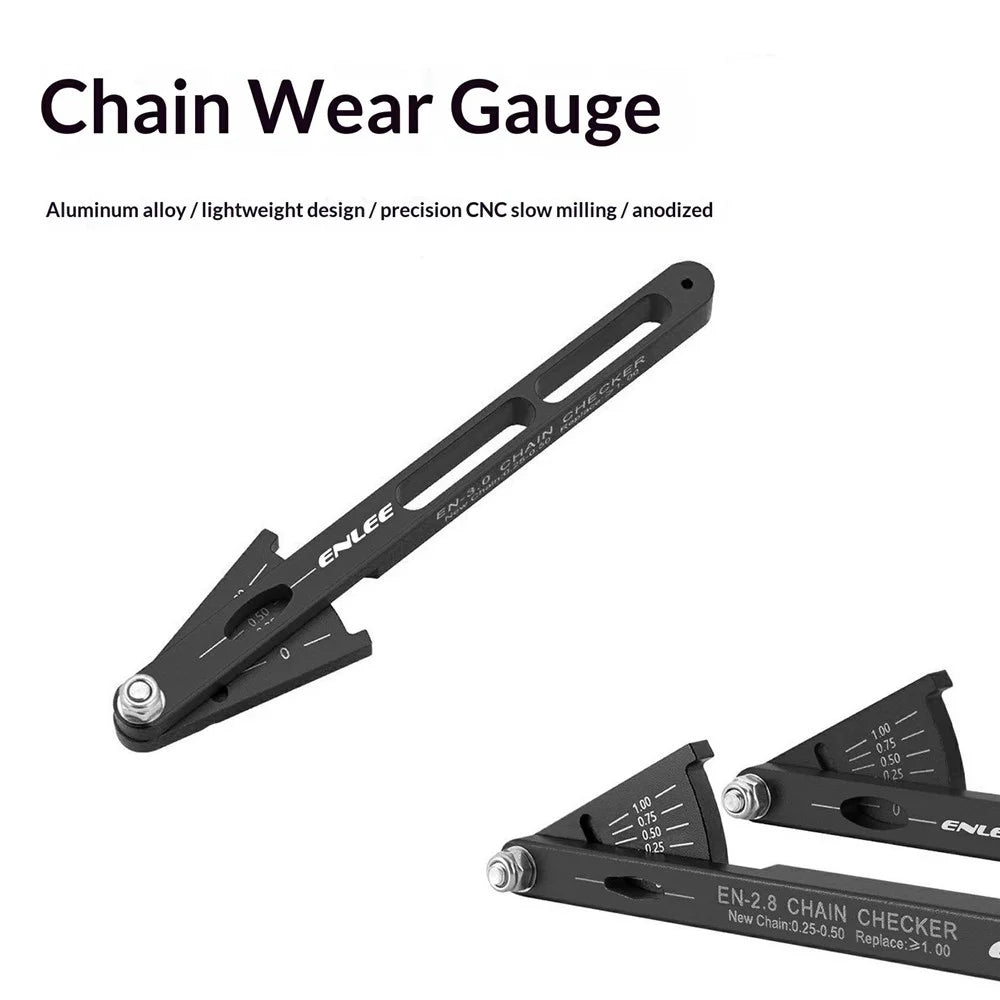 ENLEE EN-2.8 Standard Bicycle Chain Gauge Wear Indicator Road Mountain Bike Chain Stretch Testing Tool - Black - 4