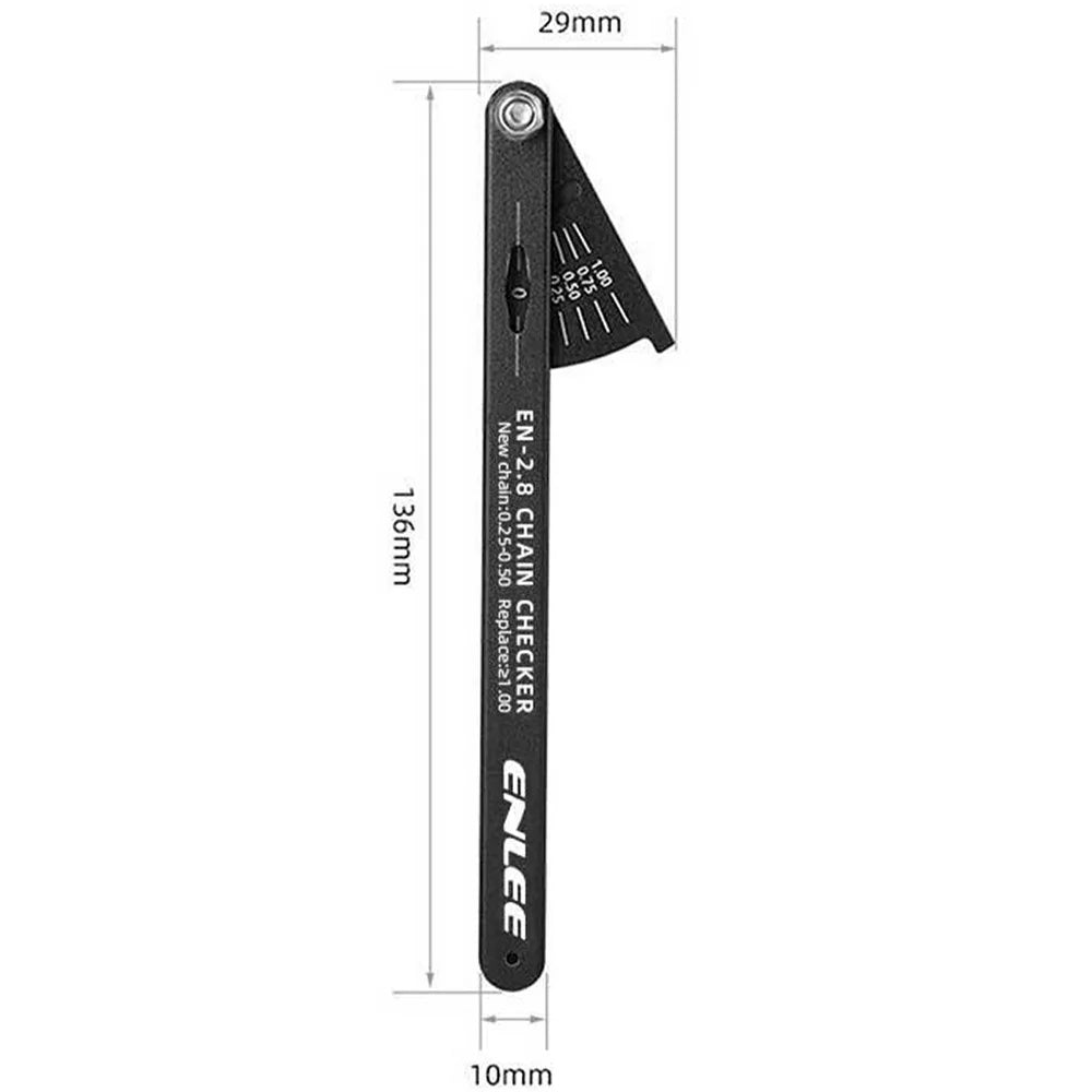 ENLEE EN-2.8 Standard Bicycle Chain Gauge Wear Indicator Road Mountain Bike Chain Stretch Testing Tool - Black - 5