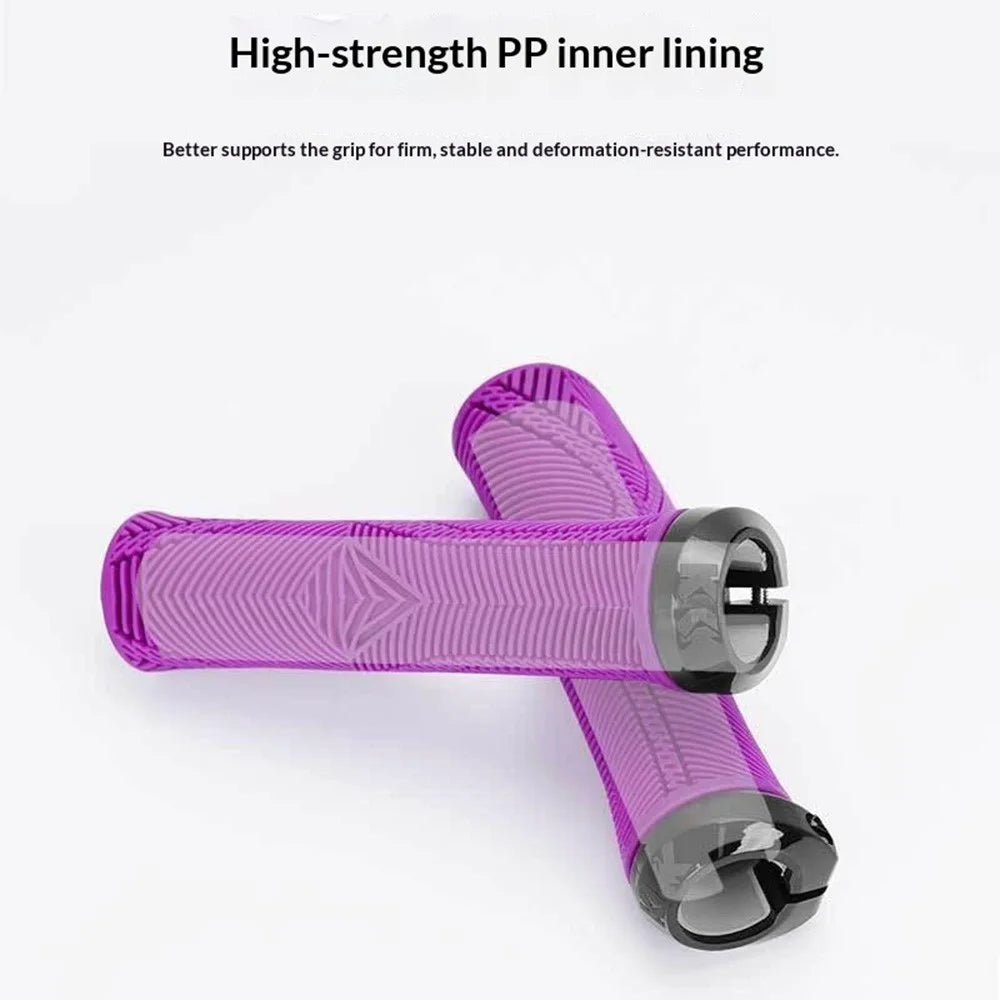 ENLEE E22145 1 Pair Bicycle Handlebar Grips Mountain Folding Bike Anti-Slip Rubber Grips Lockable Shock-Absorbing for Cycling - Purple - 5