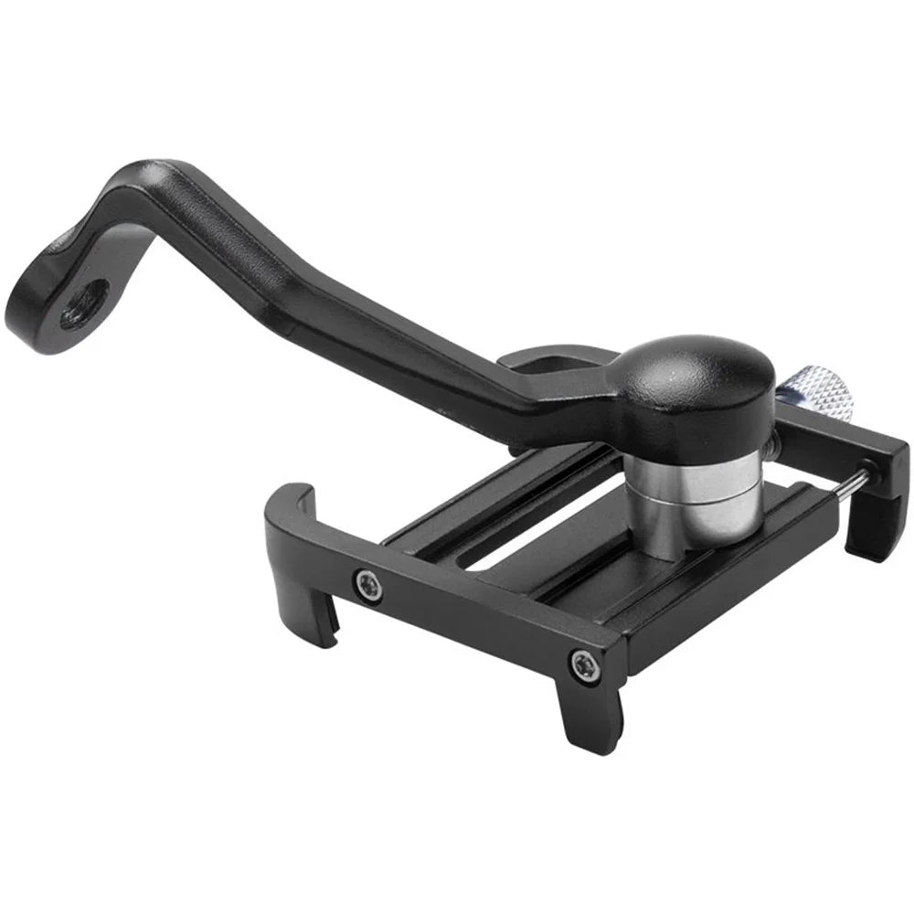 AGR03 K07 Aluminum Alloy 360° Rotating Motorcycle Mobile Phone Holder Stand - Black - 4