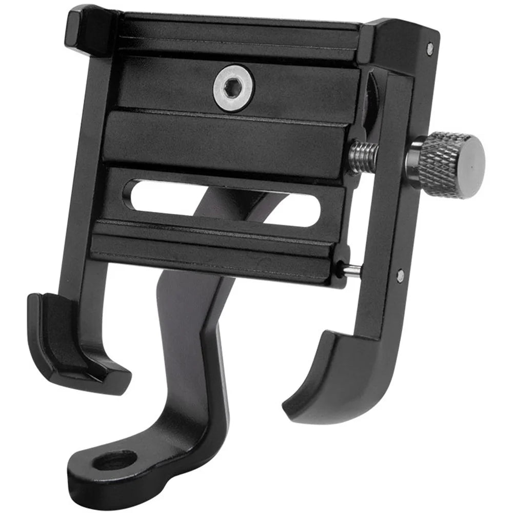 AGR03 K07 Aluminum Alloy 360° Rotating Motorcycle Mobile Phone Holder Stand - Black - 6