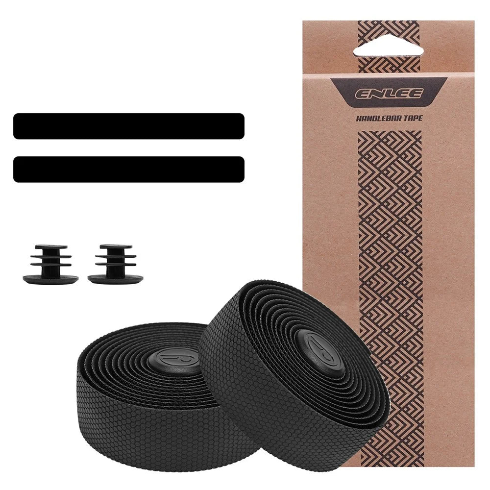 ENLEE ZG-01 2Pcs Anti-Slip PU Leather Bicycle Handlebar Tape Shock Absorbing EVA Foam Bike Bar Wrap - 1