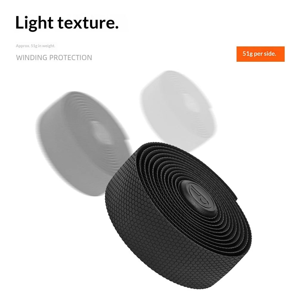 ENLEE ZG-01 2Pcs Anti-Slip PU Leather Bicycle Handlebar Tape Shock Absorbing EVA Foam Bike Bar Wrap - 2