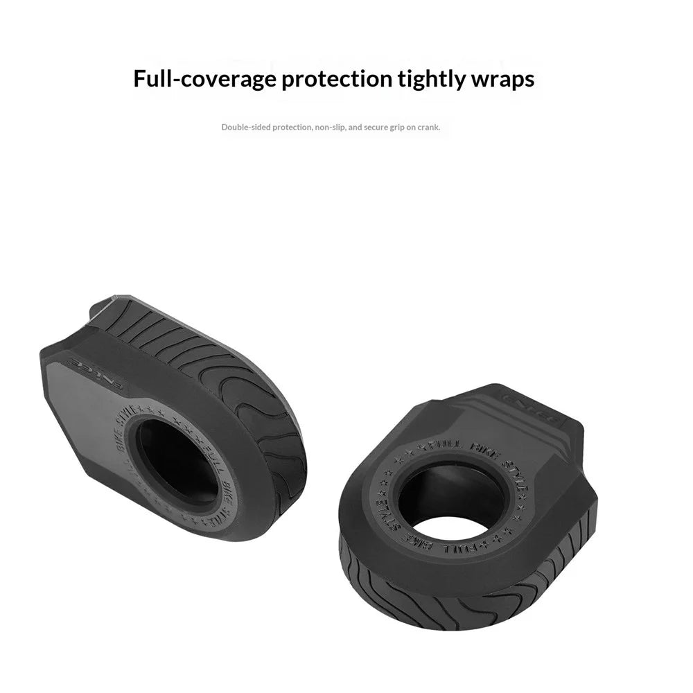 ENLEE 1Pair Bicycle Crank Arm Protectors TPU Crankset Covers Anti-Scratch Guards for Cycling - E930-A-Black - 4