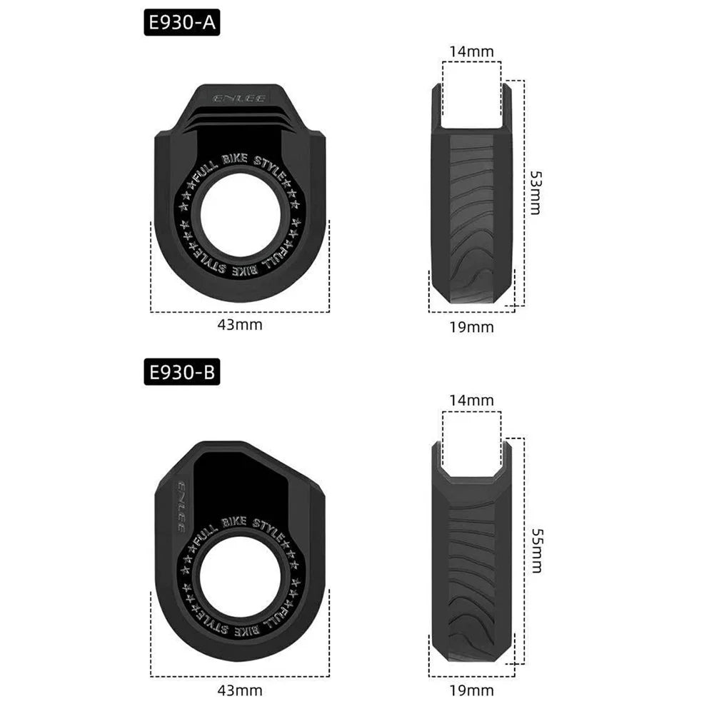 ENLEE 1Pair Bicycle Crank Arm Protectors TPU Crankset Covers Anti-Scratch Guards for Cycling - E930-A-Black - 6