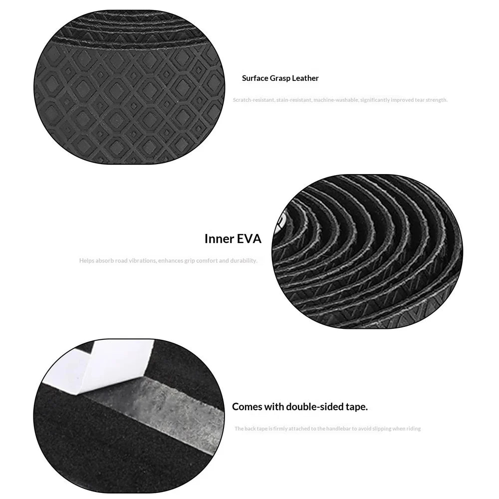 ENLEE Pro-X3 1 Pair Road Bike Handlebar Tape Cycling Drop Bar Wrap Anti-Slip Breathable for Road Bikes / Fixed Gear - Black - 6