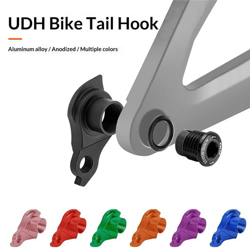 ENLEE EL-CNC3 UDH Thru Axle Rear Derailleur Hanger for MTB / Gravel Bikes, Anodized Aluminum Alloy - Black - 2