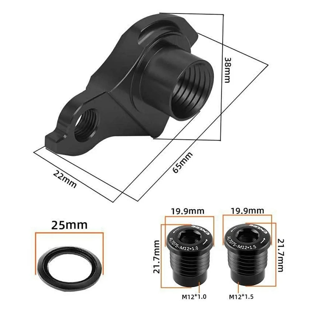 ENLEE EL-CNC3 UDH Thru Axle Rear Derailleur Hanger for MTB / Gravel Bikes, Anodized Aluminum Alloy - Black - 5