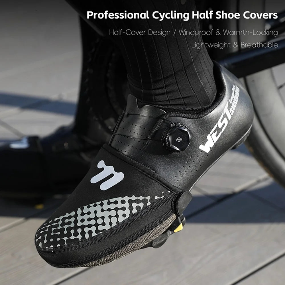 WEST BIKING YP0215051 1 Pair Cycling Toe Covers Half Palm Windproof Shoes Covers for Men Women - M / 37-40 - 2