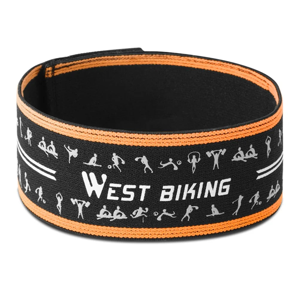 WEST BIKING YP0719495 Reflective Cycling Pant Strap Adjustable Anti-Slip Leg Band with Magic Tape Fastener for Riding Safety - Orange - 2
