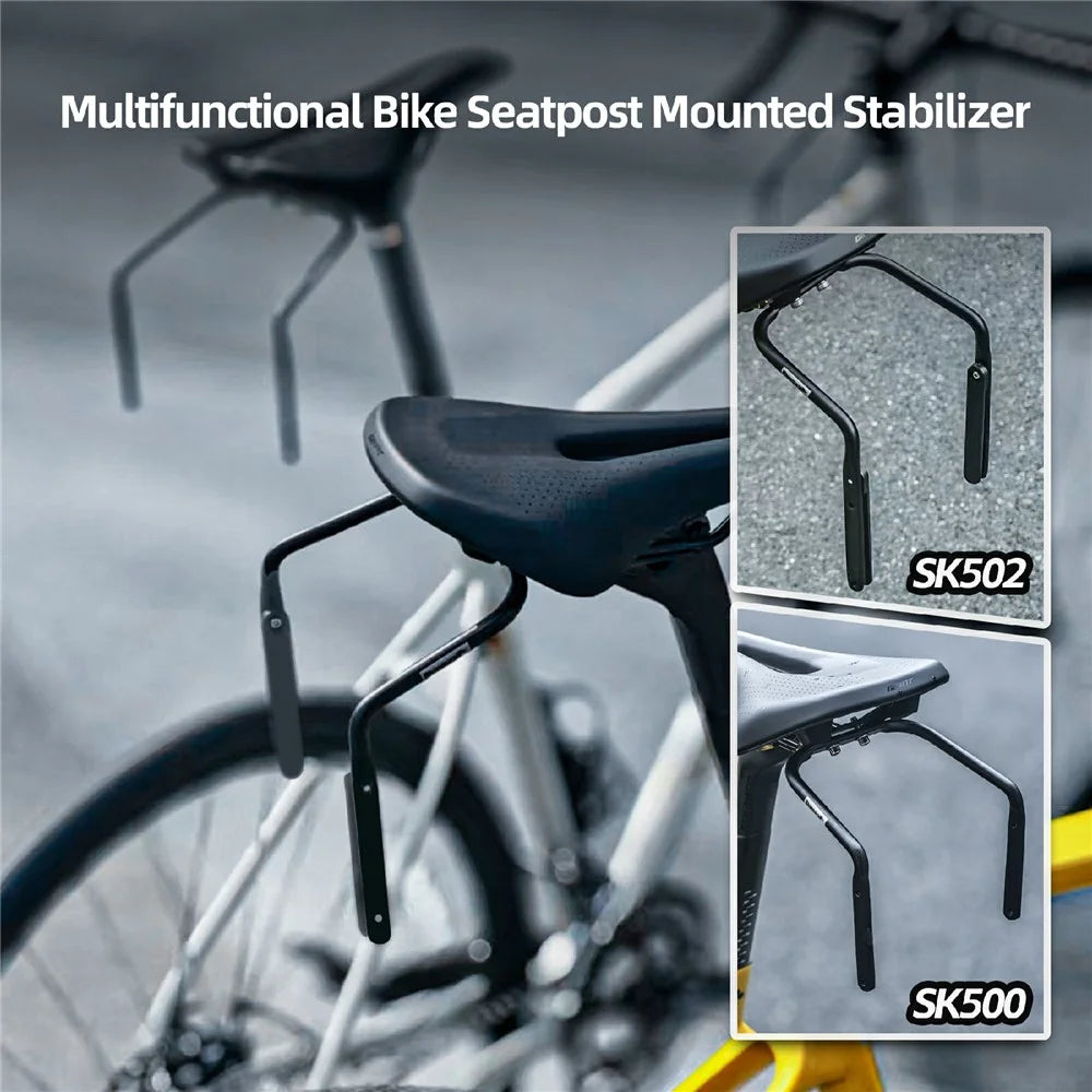 RHINOWALK SK502B Bicycle Saddle Bag Stabilizer with Anti-Scratch Plate  /  Water Bottle Cage Mount Holes for Seat Bags Support Adapter - 3
