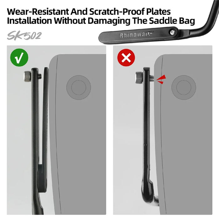 RHINOWALK SK502B Bicycle Saddle Bag Stabilizer with Anti-Scratch Plate  /  Water Bottle Cage Mount Holes for Seat Bags Support Adapter - 6